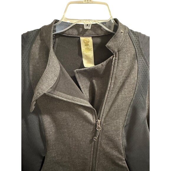 ๐ 2/$20 ๐ Black and Gray Diagonal Zip Athletic Wear Jacket sz L - Picture 2 of 7